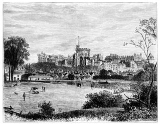 Windsor Castle från Brocas Meadows, c1888