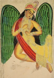 Bevingad Apsara med ett horn, 1800-tal.