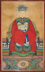 Kvinna klädd som hustru till en tjänsteman, 1800-talet, 1801 - 1900