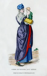 Kvinna från Bayonne, Frankrike, 1500-talet 1882-1884