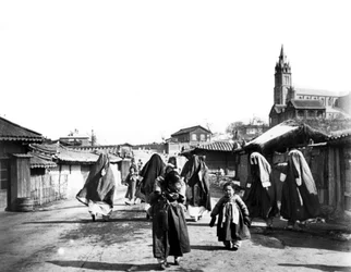 Kvinnor och barn, Nam San, Korea, 1900