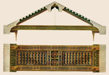 Trätak i långhuset i Monreale-katedralen, Palermo, Sicilien, Italien, 1928.