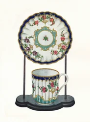 Worcester kopp och fat, c1770