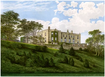 Workington Hall, Cumberland, hem för familjen Curwen, c1880