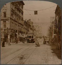 Yonge St., med utsikt norrut från King St., Torontos livliga centrum, Kanada, 1904