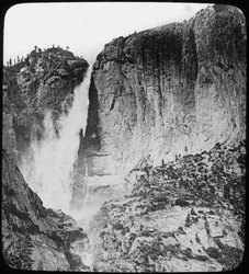 Yosemitefallen, Yosemite nationalpark, Kalifornien, USA, sent 1800-tal eller tidigt 1900-tal