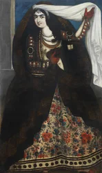 Ung kvinna klädd i chador, ca 1844-1850.