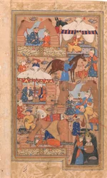 Yusuf är Drawn Up from the Well, Folio från en Yusuf och Zulaikha från Jami, andra hälften av 1500-talet.