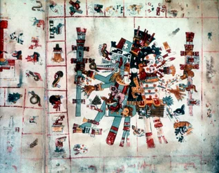 Zoomorphic form från Codex Borgianus, Mixtec, Pre-Columbian Mexiko, c1400