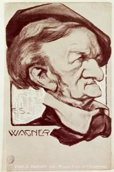 Karikatyr av Richard Wagner, utgiven av Edit. Milano Prop Art Reservata