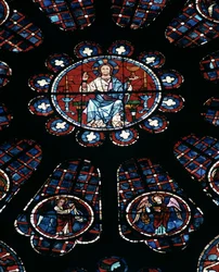Kristus i Majestät; sydrosa fönster, c.1226
