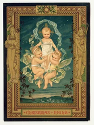 Julnatt, julkort, 1880-tal