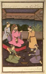 Kejsar Khurram (Shah Jahan), med skötare, Mughal