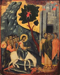 Inträde i Jerusalem, ikon från Joniska öarna, 1600-talet
