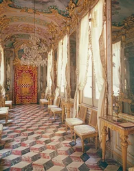 Gallery of Mirrors med fresker av Lorenzo de Ferrari, Palazzo Spinola, Genua, Italien
