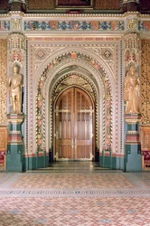 Houses of Parliament, ingången till Robing Room, Royal Gallery, ca 1841, Sir Charles Barry, (1795-1860) & Augustus Pugin, (1812-52) Westminster, London, Storbritannien