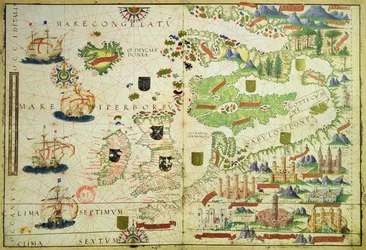 Karta över Europa, från ett faksimil av ”Milleratlasen” av Pedro och Jorge Reinel och Lopo Homem, utförd 1519