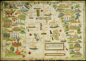 Karta över Kinesiska havet, från ett faksimil av Milleratlasen av Pedro och Jorge Reinel samt Lopo Homem, utförd 1519