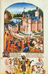 Ms 8266 f.281 Belägring av slottet i Derval av Pierre La Baud