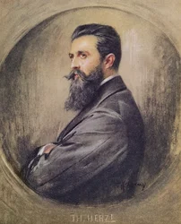 Porträtt av Theodor Herzl (1860-1904) (pastell på papper)