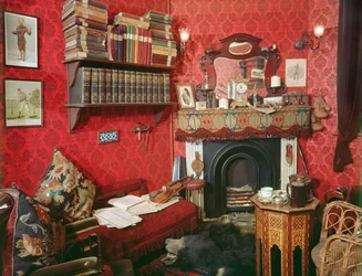 Rekonstruktion av Sherlock Holmes Room på Sherlock Holmes Pub