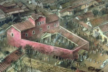 Rekonstruktion av det 2: a århundradet triangulära templet i Verulamium