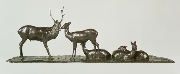 Stag and Deer with Fawns av Rembrandt Bugatti (1885-1916)