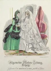 The Bride, German Fashions från Leipzig från Moniteur de la Mode