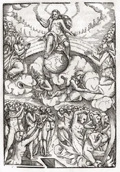 The Last Judgement, baserat på ett träsnitt av Hans Holbein (149798-1543) den yngre, från 