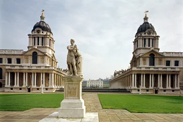 Old Royal Naval College byggd av Sir Christopher Wren (1632-1723) Greenwich, London, Storbritannien