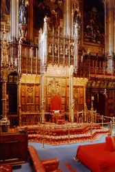 Sovereigns Throne i House of Lords, Westminster, byggd ca 1844