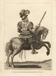 En Yeoman of the Guard som deltar i Queen Elizabeth I on a Progress