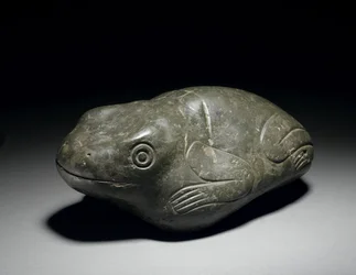 En sällsynt aztekisk stengroda, ca 1200-1521