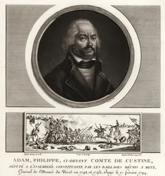 Adam Philippe, Comte de Custine, fransk revolutionär general, avrättad för förräderi 1793