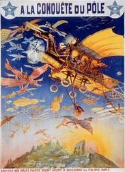 Affisch för filmen A la conquete du Pole av Georges Melies 1912 stumfilm