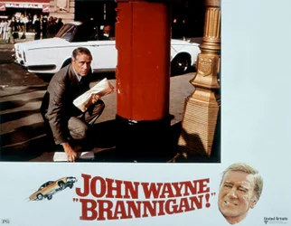 Brannigan filmaffisch av Douglashichok med John Wayne i huvudrollen 1975