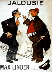 Filmaffisch Jealousy (Max and the jealous make) av MaxLinder med Max Linder 1914 Stumfilm - Stumfilm