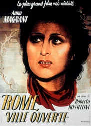 Rome open city filmaffisch av Roberto Rossellini med Aldo Fabrizi och Anna Magnani 1944
