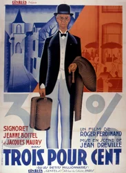 Tre procents filmaffisch av JeanDreville 1933 är Frankrike