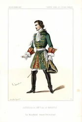 Basbarytonen Edouard Gassier i rollen som Comte i Aubers La Barcarolle, Opera Comique