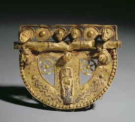 Bältesspänne med granulerad dekor, Orientaliseringsperiod, c.700 f.Kr. (guld)
