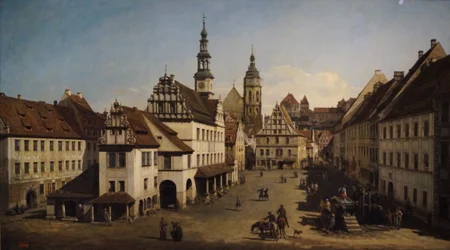 Bernardo Belotto, kallad Canaletto, "Marknadsplatsen i Pirna", 1768, Pushkin Museum, Moskva