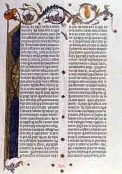 Bibelsidan 36 rader från Gutenberg, Mainz