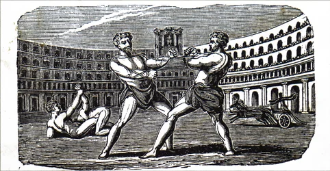 Boxare i Colosseum i antikens Rom