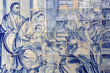 Brasilien, Bahia, Salvador: Azulejo i Bonfim-kyrkan: Epiphan
