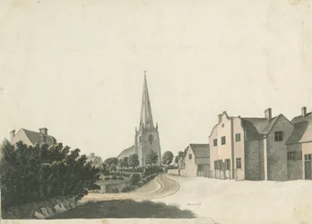 Brewood Grammar School: färgpennateckning, nd [?1800-talet]
