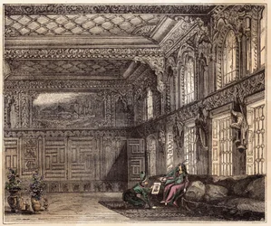 Den brittiske författaren Lady Mary (Marie) Wortley Montagu (Wortley-Montagu) (1689-1762) klädd i orientalisk dräkt lärde sig arabiska under sin vistelse i Turkiet 1717. Gravyr från 1800-talet