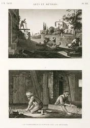 Byggnadskonstruktion och reparation Snickare och snickare, Egypten, ca 1798