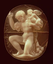 Cameo av Herkules som erövrats av Amor