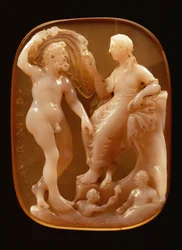 Kameo av Neptunus och amfitrit (onyx)